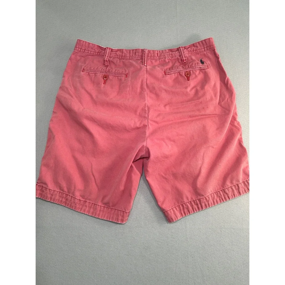 Polo Ralph Lauren Chino Shorts Mens 38 Salmon‎ Relaxed Distressed Flat Front